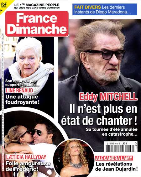 Abonnement FRANCE DIMANCHE - Revue, magazine, journal FRANCE DIMANCHE - La lecture ideale du week end. France Dimanche s'immisce aux cotes des stars pour en devenir le confident. Le magazine restitue aux lecteurs un petit peu de leur intimite. Les drames, les bouleversements parfois, les grands moments de (...)